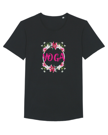 yoga floral design Black