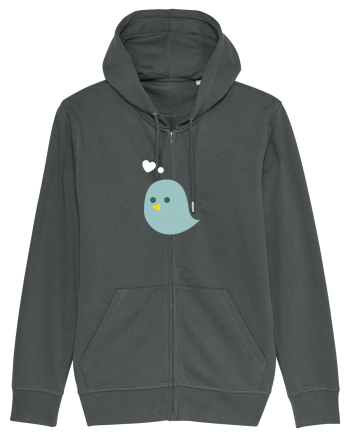 Tricou de cuplu (pasăre verde)  Anthracite
