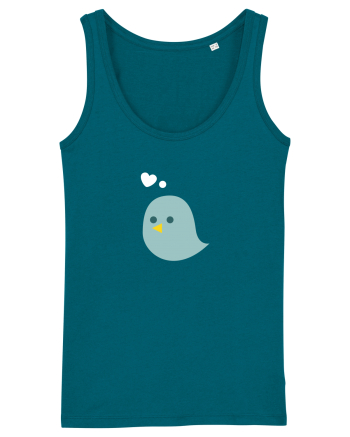 Tricou de cuplu (pasăre verde)  Ocean Depth