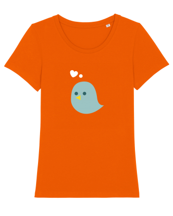 Tricou de cuplu (pasăre verde)  Bright Orange