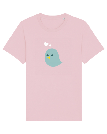 Tricou de cuplu (pasăre verde)  Cotton Pink