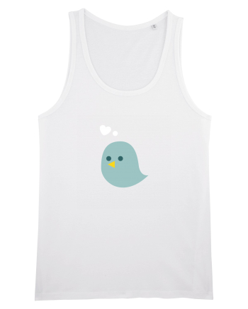 Tricou de cuplu (pasăre verde)  White