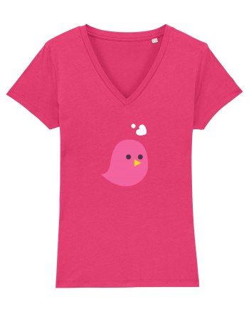 Tricou de cuplu (pasăre roz)  Raspberry
