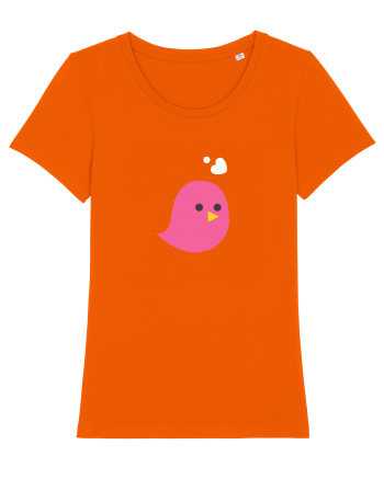 Tricou de cuplu (pasăre roz)  Bright Orange