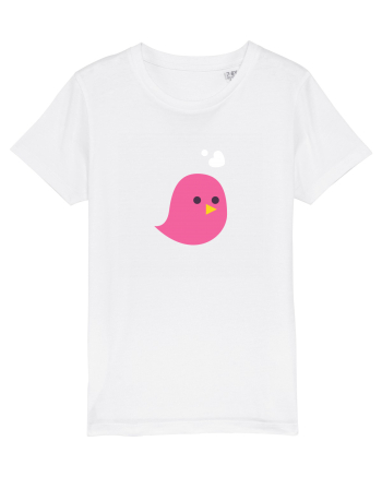Tricou de cuplu (pasăre roz)  White