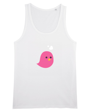 Tricou de cuplu (pasăre roz)  White