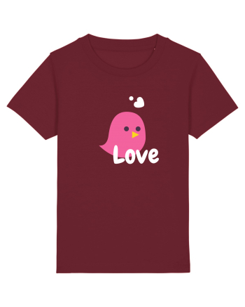 Tricou cuplu pasăre roz 