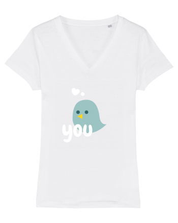 Tricou cuplu pasăre verde 