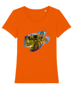 Tentacle Astronaut Tricou mânecă scurtă guler larg fitted Damă Expresser