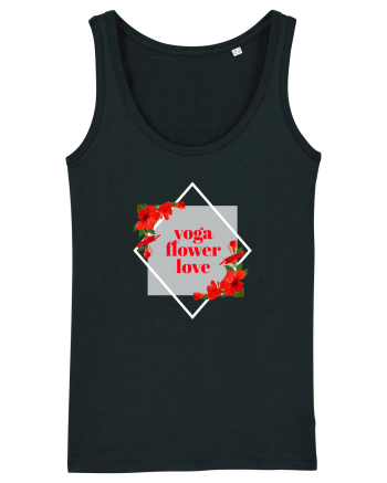 yoga floral design11 Black