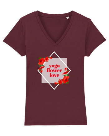 yoga floral design11 Burgundy