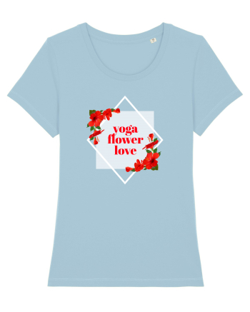 yoga floral design11 Sky Blue