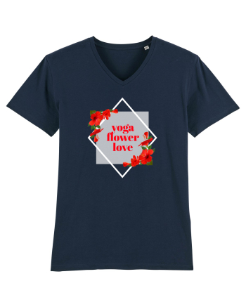 yoga floral design11 French Navy