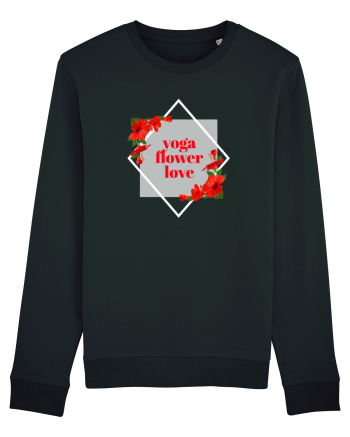 yoga floral design11 Black