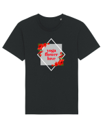 yoga floral design11 Tricou mânecă scurtă Unisex Rocker