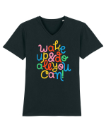 Wake up and do all you can! Tricou mânecă scurtă guler V Bărbat Presenter