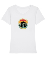 Usor de distras de bere Tricou mânecă scurtă guler larg fitted Damă Expresser