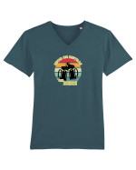 Usor de distras de bere Tricou mânecă scurtă guler V Bărbat Presenter