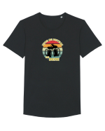 Usor de distras de bere Tricou mânecă scurtă guler larg Bărbat Skater