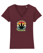 Usor de distras de plante Tricou mânecă scurtă guler V Damă Evoker