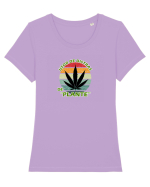Usor de distras de plante Tricou mânecă scurtă guler larg fitted Damă Expresser