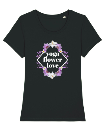 yoga floral design2 Black