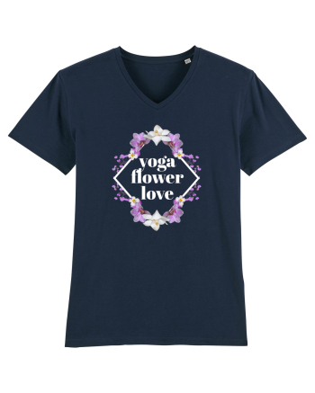 yoga floral design2 French Navy
