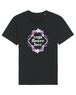 yoga floral design2 Tricou mânecă scurtă Unisex Rocker