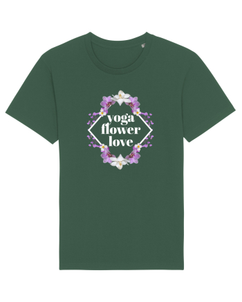 yoga floral design2 Bottle Green