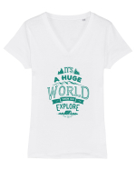 Go explore Tricou mânecă scurtă guler V Damă Evoker