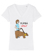 Plimbă ursu' Tricou mânecă scurtă guler V Damă Evoker
