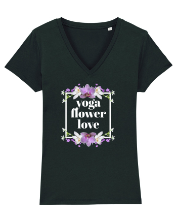 yoga floral design3 Black