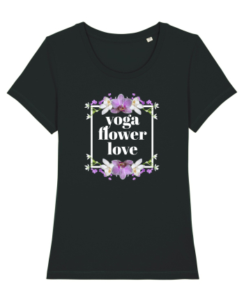 yoga floral design3 Black