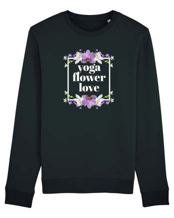 yoga floral design3 Black