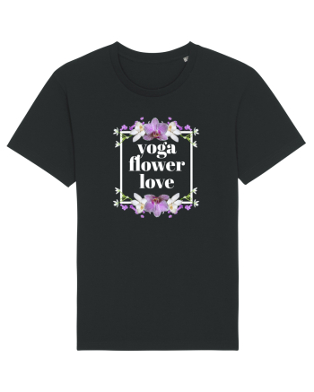 yoga floral design3 Black