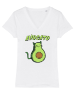 AvoCATo Tricou mânecă scurtă guler V Damă Evoker