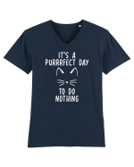 Purrrfect day to do nothing Tricou mânecă scurtă guler V Bărbat Presenter