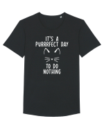 Purrrfect day to do nothing Tricou mânecă scurtă guler larg Bărbat Skater