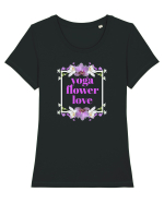 yoga floral design4 Tricou mânecă scurtă guler larg fitted Damă Expresser