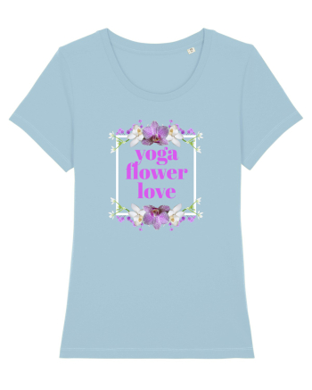 yoga floral design4 Sky Blue