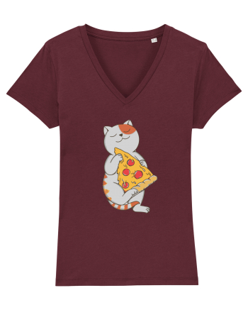 Pizza Cat Burgundy