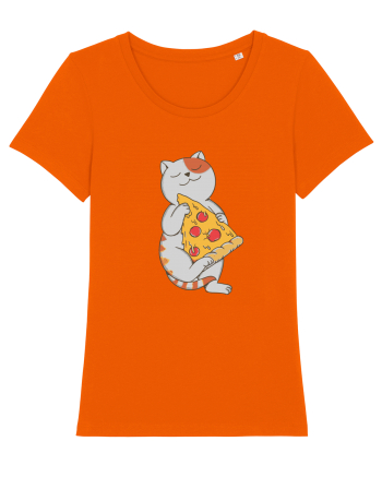 Pizza Cat Bright Orange