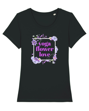 yoga floral design5 Black