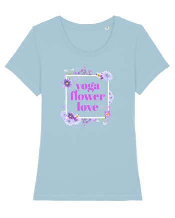 yoga floral design5 Sky Blue
