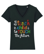 To teach a child Tricou mânecă scurtă guler V Damă Evoker