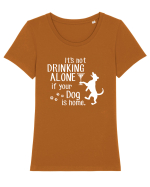 Drinking with my dog Tricou mânecă scurtă guler larg fitted Damă Expresser