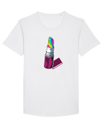 Rainbow Lipstick Tricou mânecă scurtă guler larg Bărbat Skater
