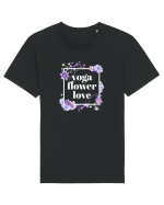 yoga floral design6 Tricou mânecă scurtă Unisex Rocker