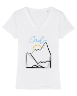 Cerul Tricou mânecă scurtă guler V Damă Evoker