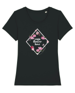 yoga floral design2 Tricou mânecă scurtă guler larg fitted Damă Expresser
